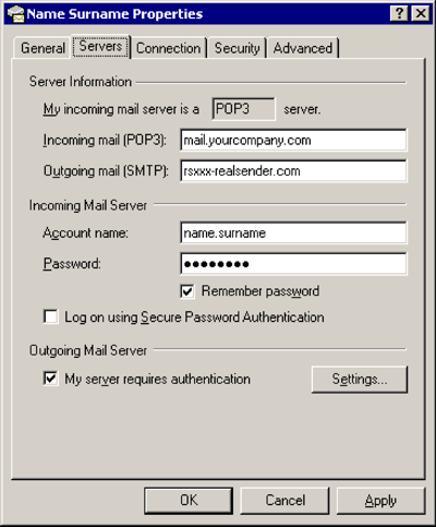 Outlook Express - Cuentas de Internet - Correo - Propiedades