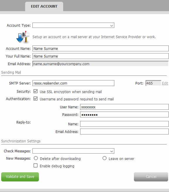 Zimbra - Editar cuenta