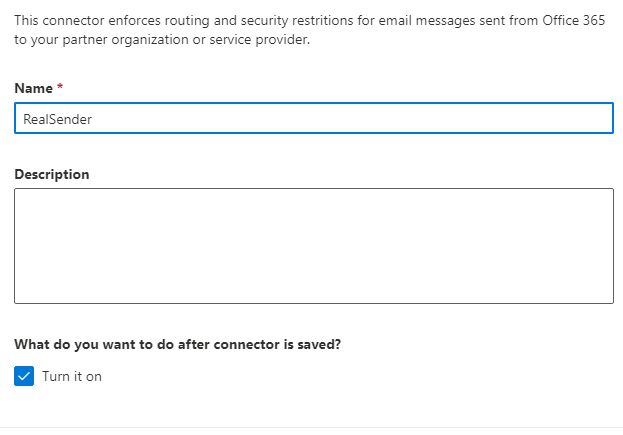 Office 365 - Nombre del conector
