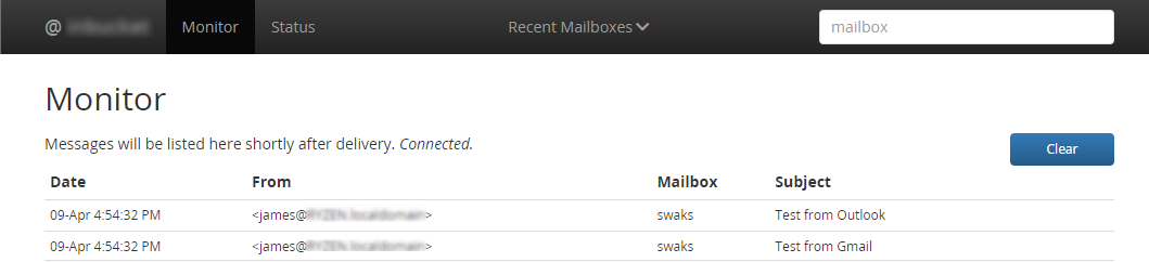 Monitor web de inxbox