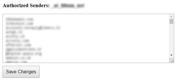 Remitentes autorizados