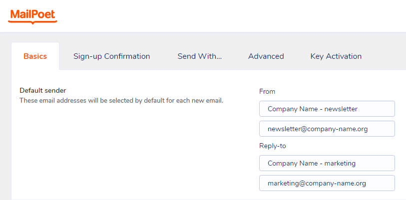 MailPoet - Configuración - Conceptos básicos